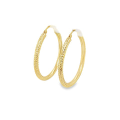 Jai's 14K Yellow Gold Diamond-cut Hoops