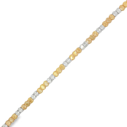 Jai's 18K Two-tone 14-carat Oval-cut Yellow Diamond Tennis Bracelet