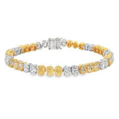 Jai's 18K Two-tone 14-carat Oval-cut Yellow Diamond Tennis Bracelet