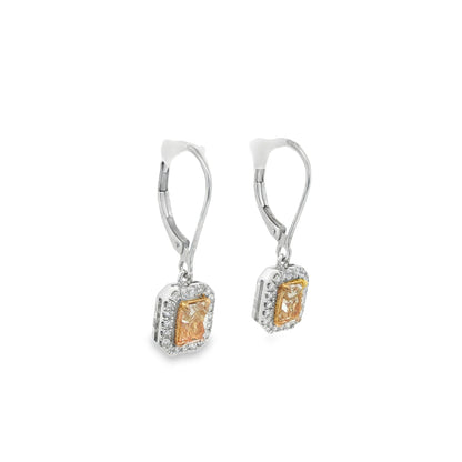 Jai's 18K Two-tone Radiant-cut Yellow Diamond Drop Earrings