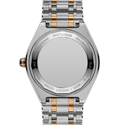 Breitling's Chronomat Automatic 36 with White Mother-of-Pearl Dial & Diamonds
