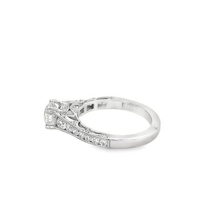 Tacori's 18K White Gold Classic Crescent Diamond Engagement Ring