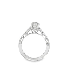 Tacori's 18K White Gold Classic Crescent Diamond Engagement Ring