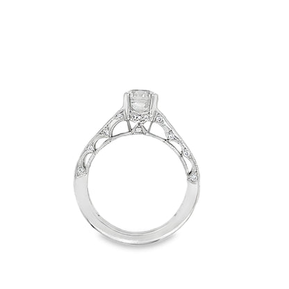Tacori's 18K White Gold Classic Crescent Diamond Engagement Ring