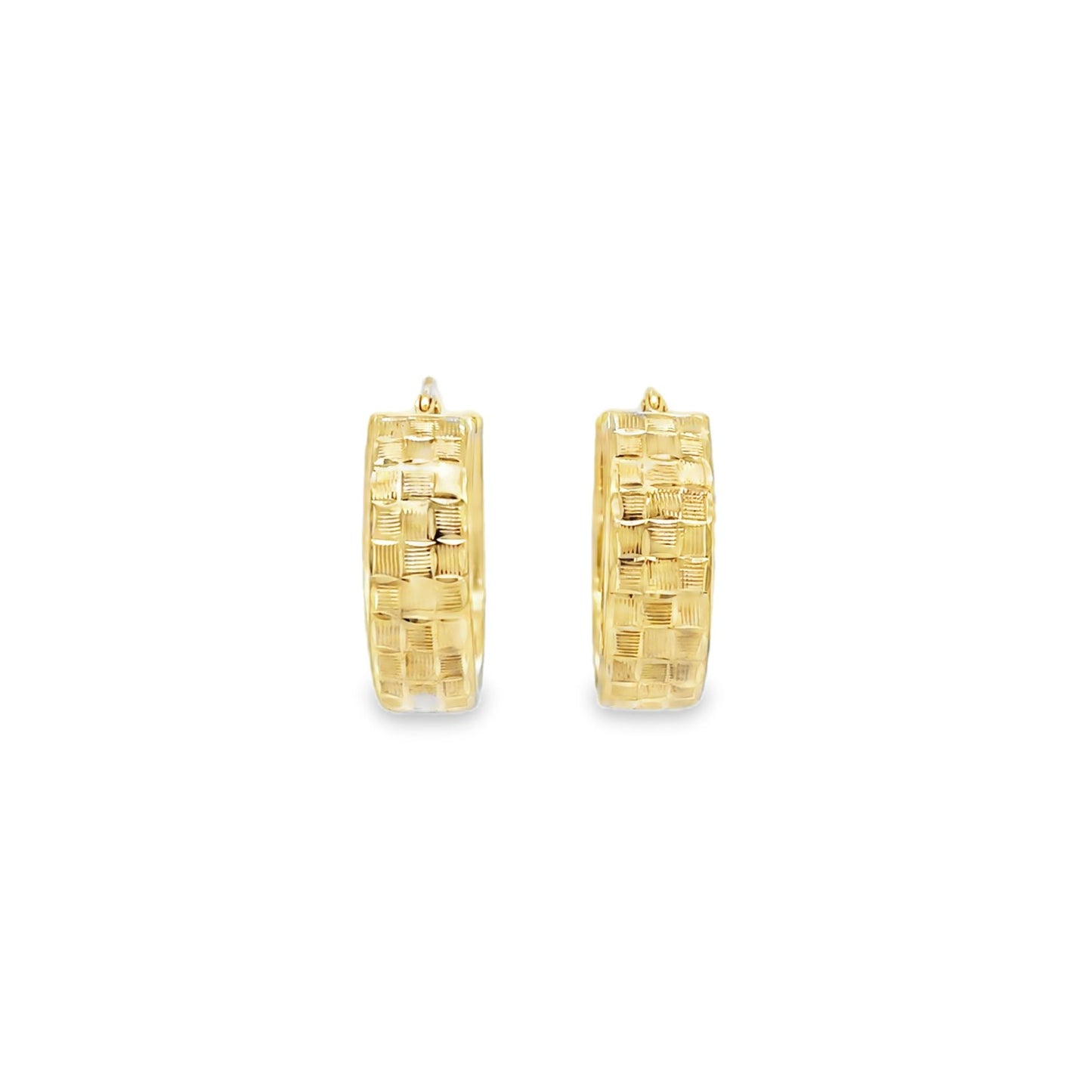 Jai's 14K Yellow Gold Thick Checkered Hoops