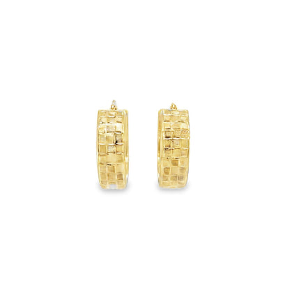 Jai's 14K Yellow Gold Thick Checkered Hoops