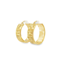 Jai's 14K Yellow Gold Thick Checkered Hoops