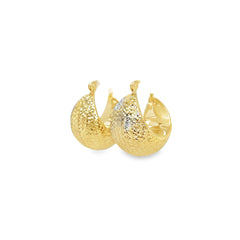 Jai's 14K Yellow Gold Thick Bowed Diamond-cut Huggies