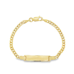 Jai's 14K Yellow Gold Baby Cuban Curb ID Bracelet - 5.5"