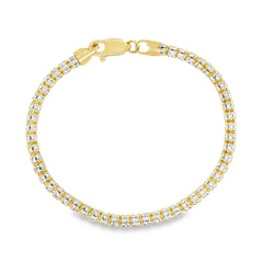 Jai's 14K Two-tone Cube Chain Bracelet