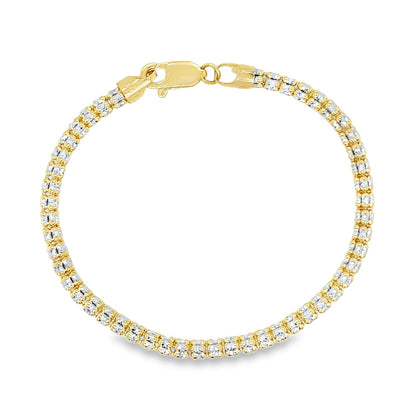 Jai's 14K Two-tone Cube Chain Bracelet