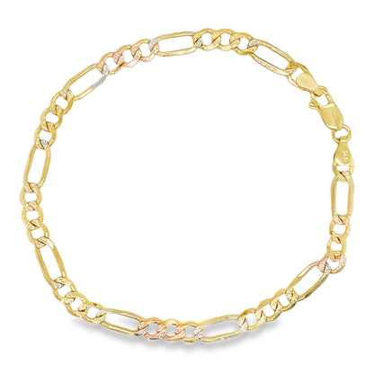 Jai's 14K Two-tone Figaro Chain Anklet