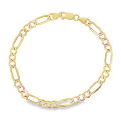 Jai's 14K Two-tone Figaro Chain Bracelet