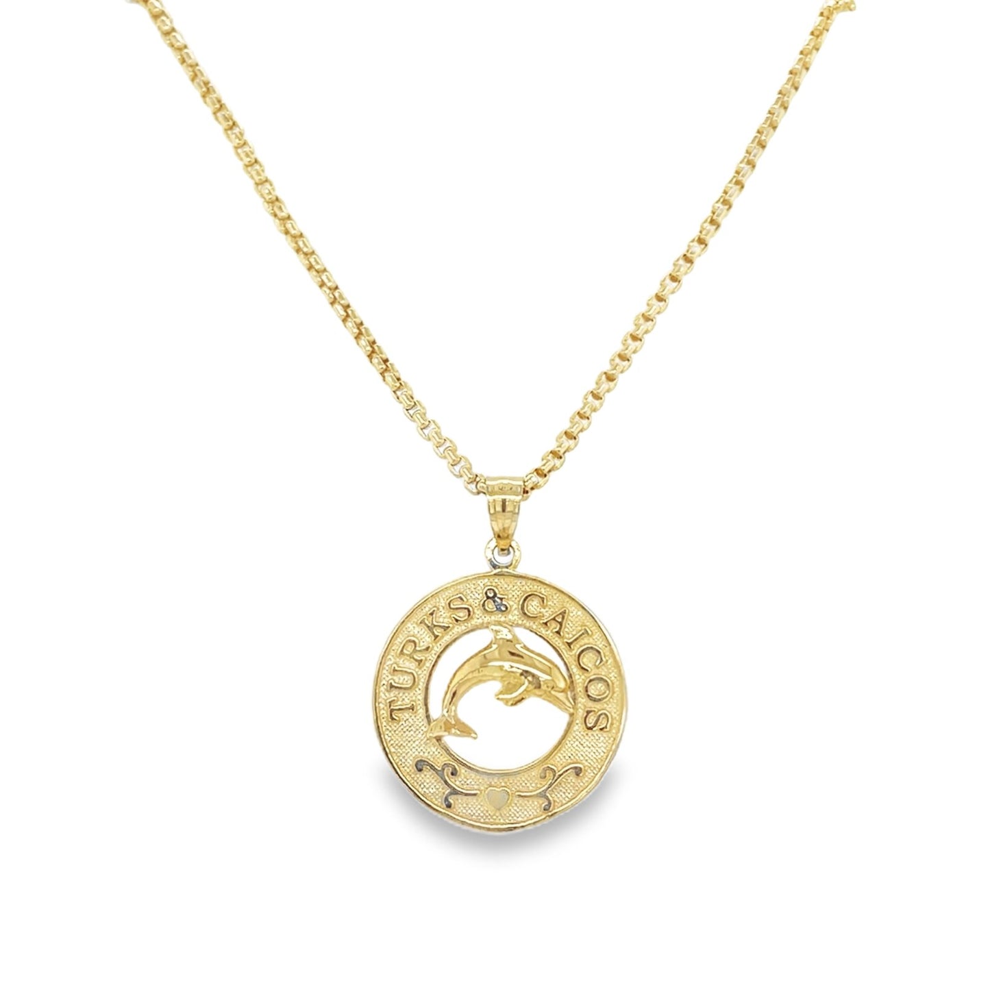 Jai's 14K Yellow Gold TCI Dolphin Pendant
