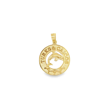 Jai's 14K Yellow Gold TCI Dolphin Pendant