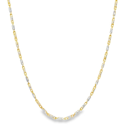 Jai's 14K Two-tone Petite Diamond-cut Link-bar Chain