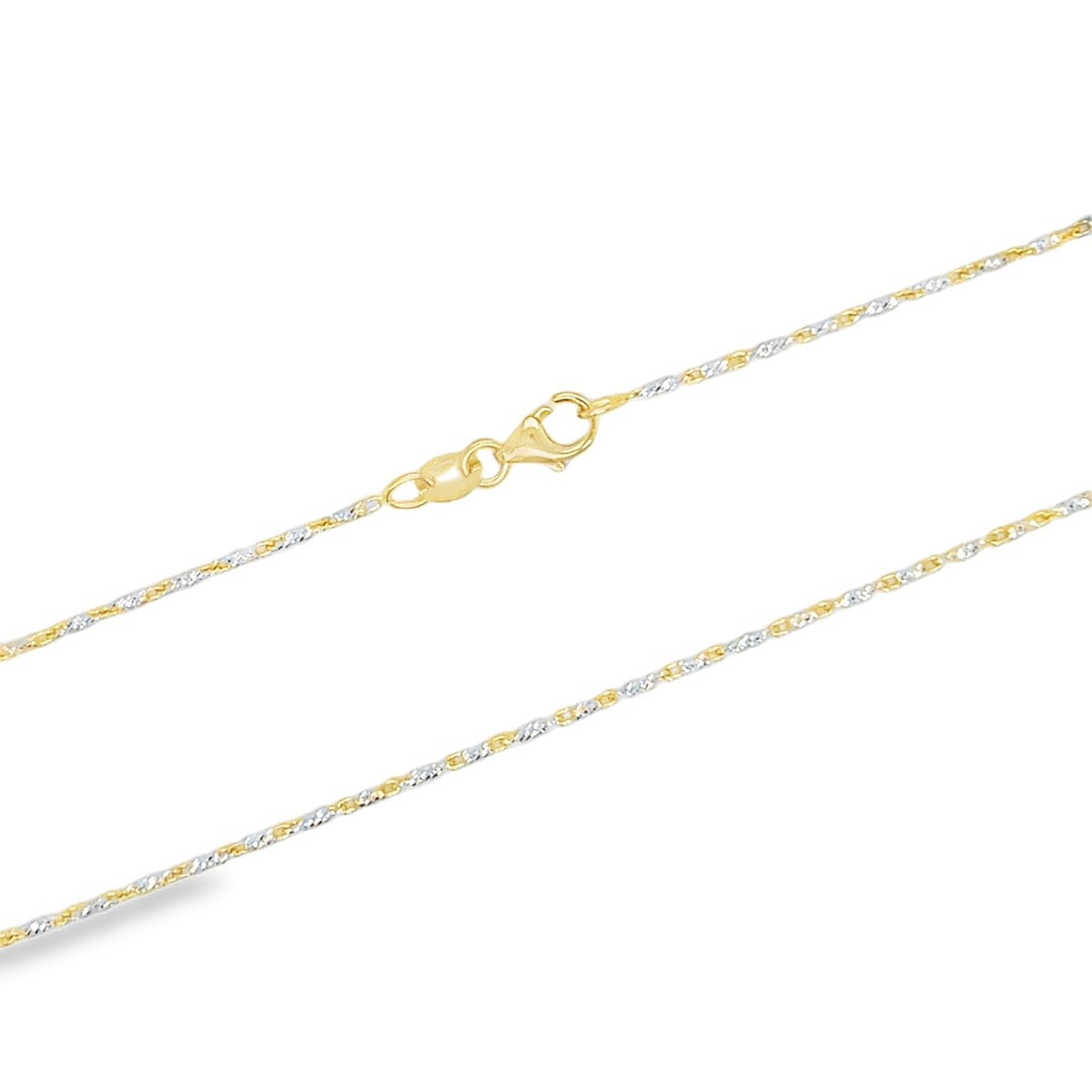 Jai's 14K Two-tone Petite Diamond-cut Link-bar Chain