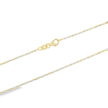 Jai's 14K Two-tone Petite Diamond-cut Link-bar Chain