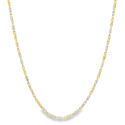 Jai's 14K Two-tone Petite Diamond-cut Link-bar Chain