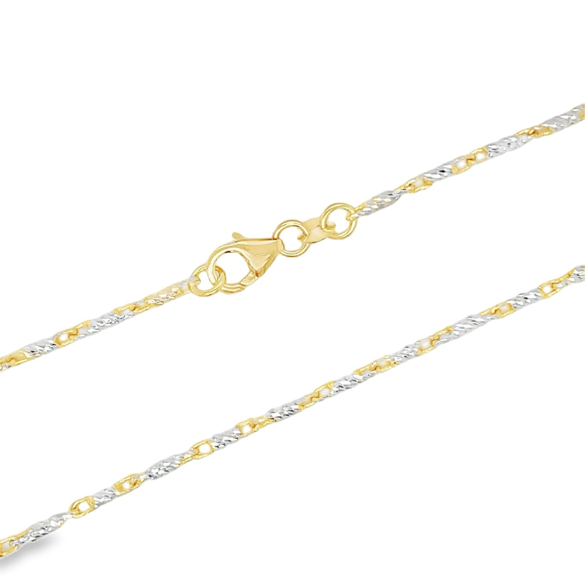 Jai's 14K Two-tone Diamond-cut Link-bar Chain