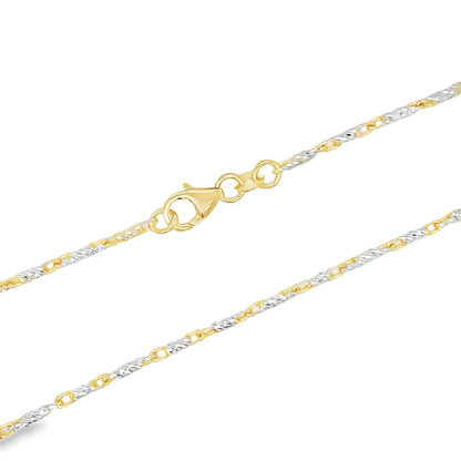 Jai's 14K Two-tone Diamond-cut Link-bar Chain