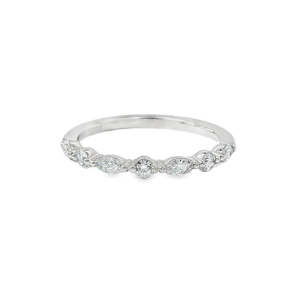 Jai's 14K White Gold Marquise-cut Diamond Wedding Band