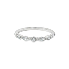 Jai's 14K White Gold Marquise-cut Diamond Wedding Band