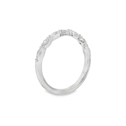 Jai's 14K White Gold Marquise-cut Diamond Wedding Band