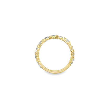 Jai's 14K Yellow Gold Marquise-cut Diamond Wedding Band