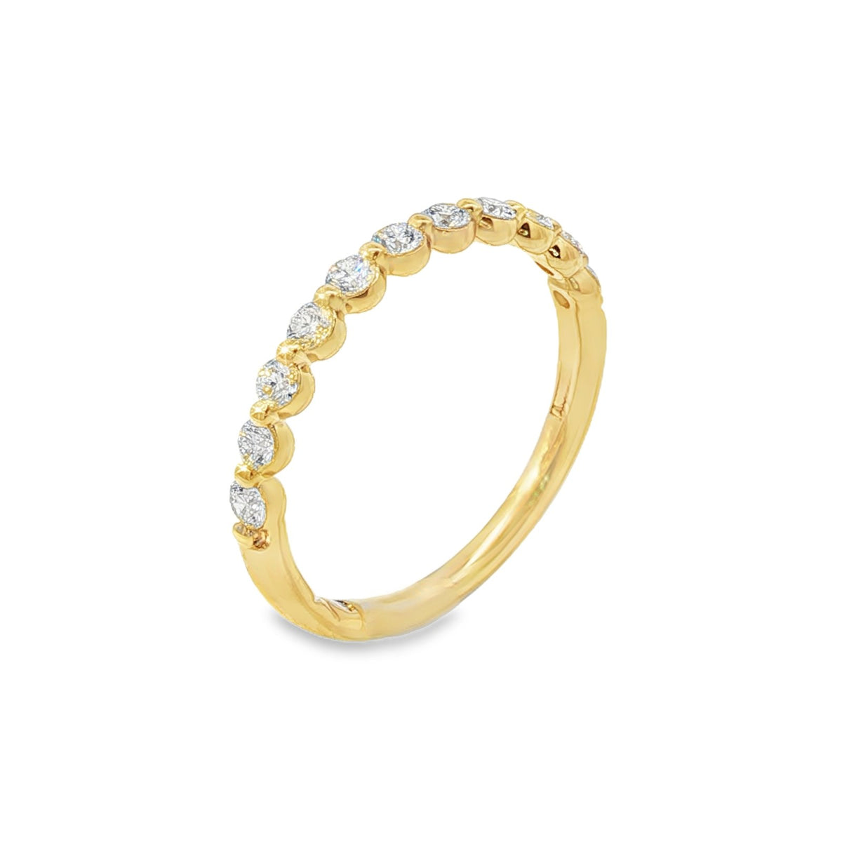 Jai's 14K Yellow Gold Semi-pave Diamond Wedding Band