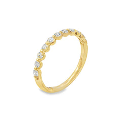 Jai's 14K Yellow Gold Semi-pave Diamond Wedding Band