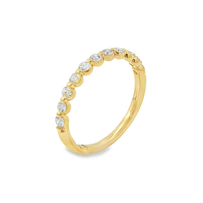 Jai's 14K Yellow Gold Semi-pave Diamond Wedding Band