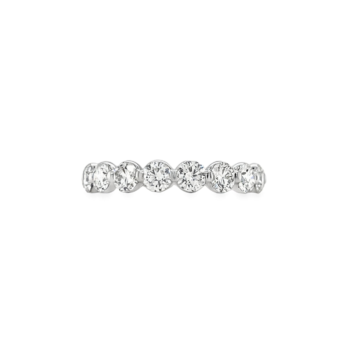 Jai's 14K White Gold Semi-pave Diamond Wedding Band