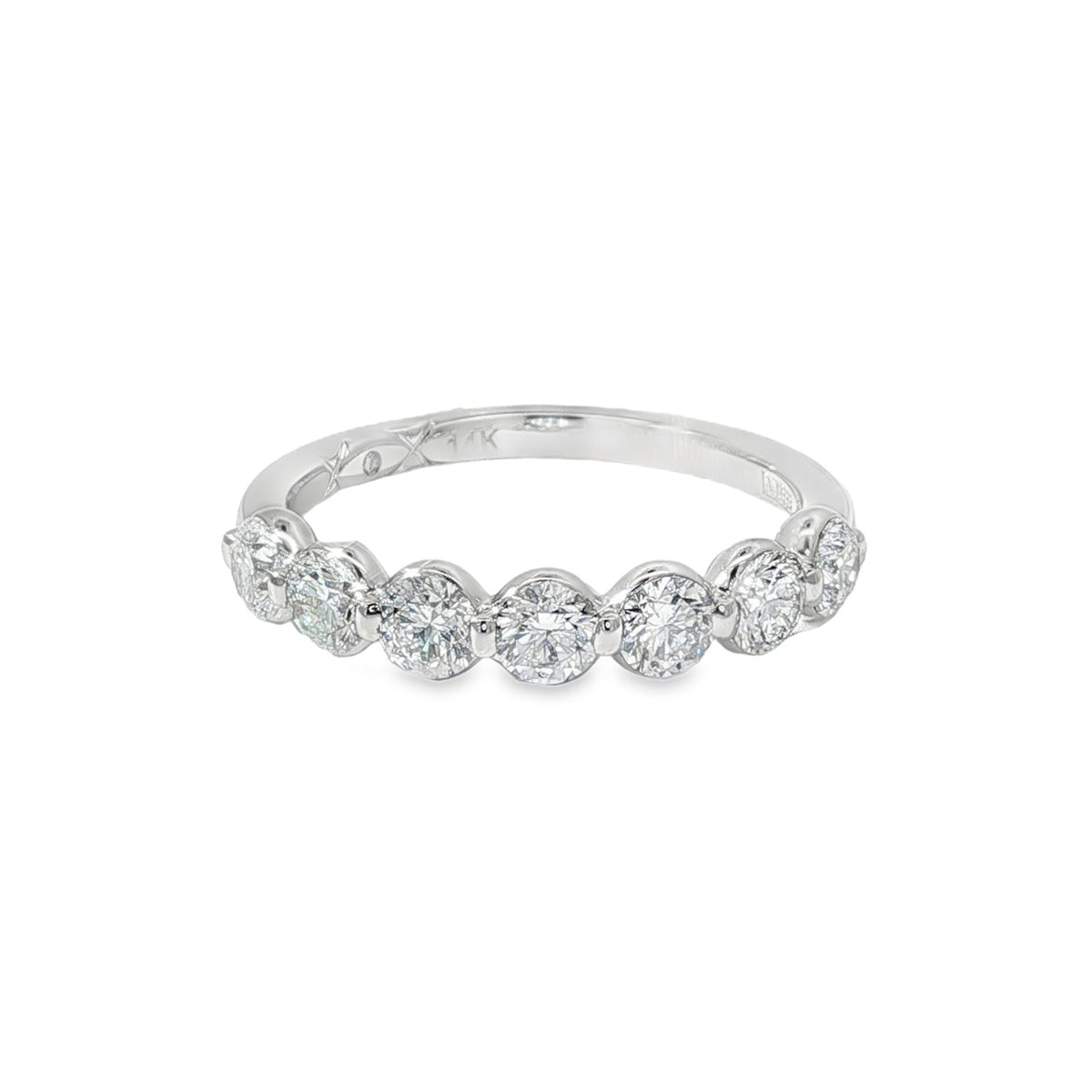 Jai's 14K White Gold Semi-pave Diamond Wedding Band