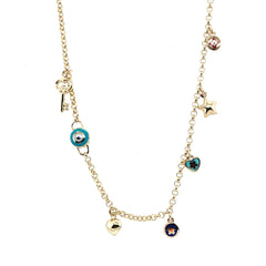 Jai's 14K Yellow Gold Turquoise Charm Anklet - 9"