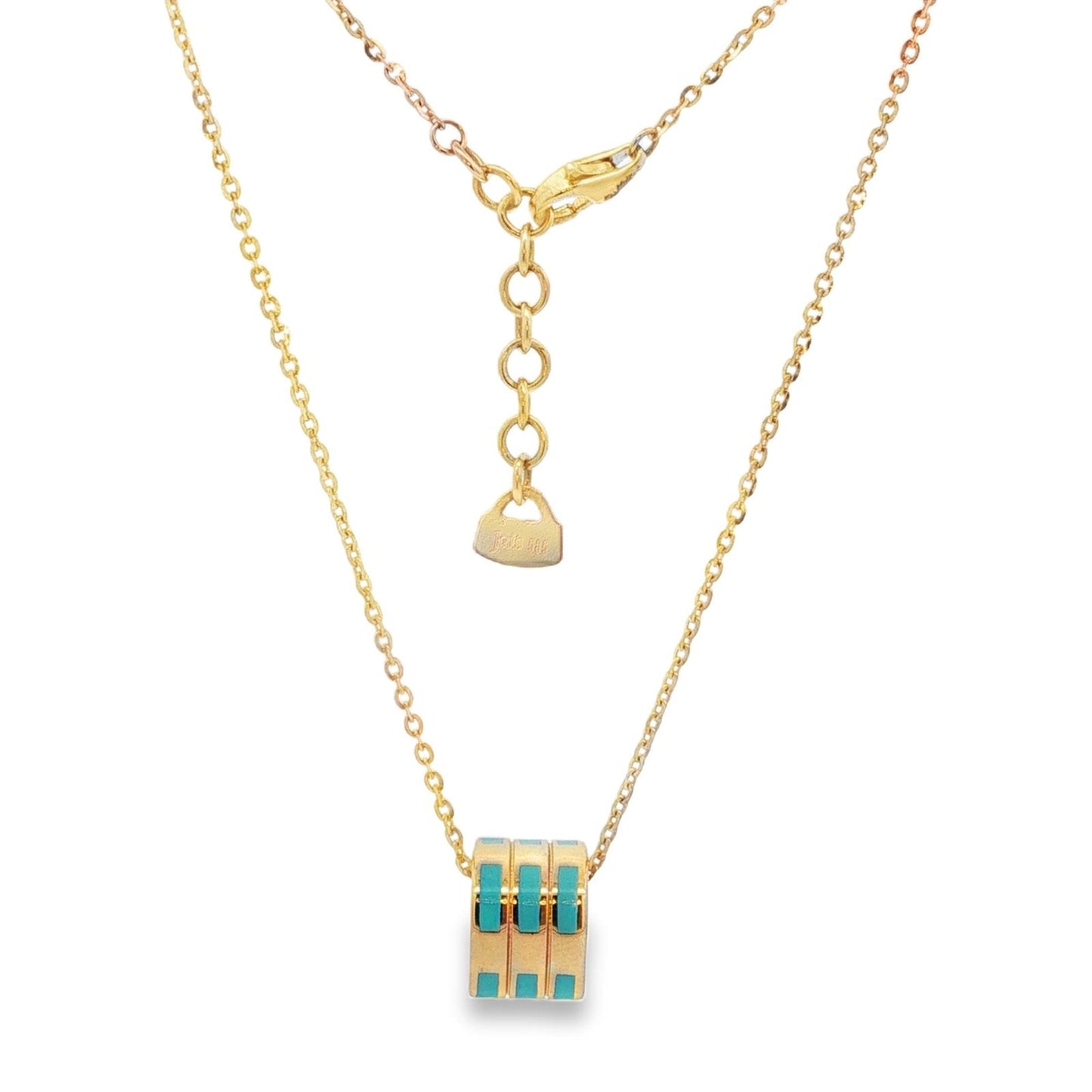 Jai's 14K Yellow Gold Turquoise Charm Necklace