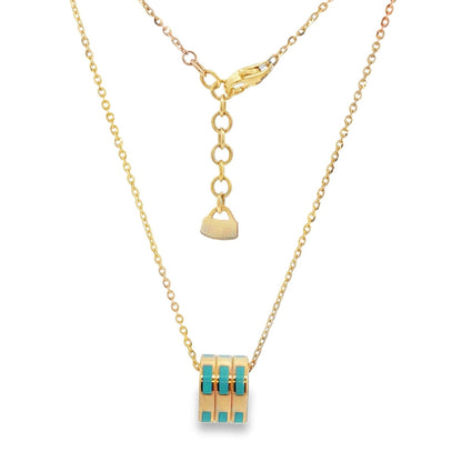 Jai's 14K Yellow Gold Turquoise Charm Necklace