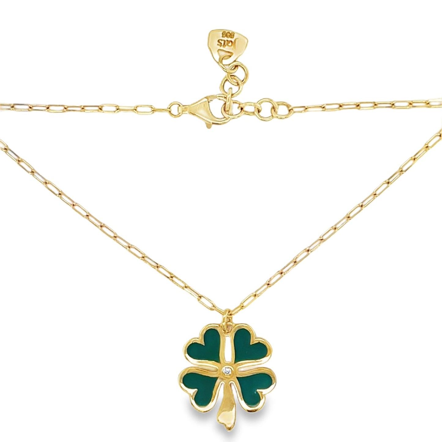 Jai's 14K Yellow Gold Reversible Clover Necklace
