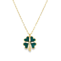 Jai's 14K Yellow Gold Reversible Clover Necklace