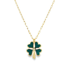 Jai's 14K Yellow Gold Reversible Clover Necklace