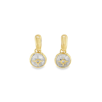 Jai's 14K Yellow Gold Mother-of-Pearl Northstar Drop Earrings