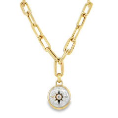 Jai's 14K Yellow Gold Mother-of-Pearl Compass Necklace - 20"