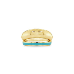 Jai's 14K Yellow Gold Turquoise-lined Ring