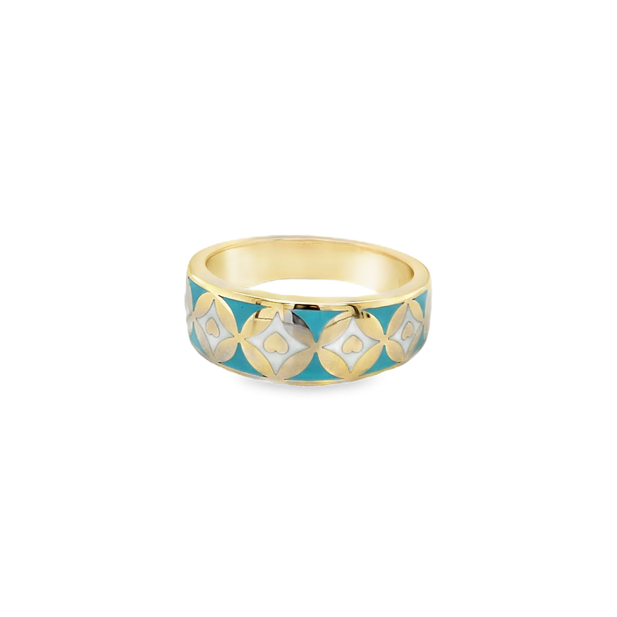 Jai's 14K Yellow Gold Turquoise Heart Ring