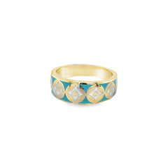 Jai's 14K Yellow Gold Turquoise Heart Ring