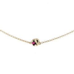 Jai's 14K Yellow Gold Pink Elephant Anklet - 9"