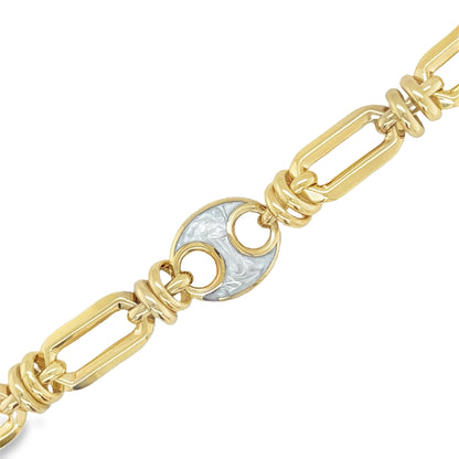 Jai's 14K Yellow Gold Mother-of-Pearl Charm Chain Bracelet