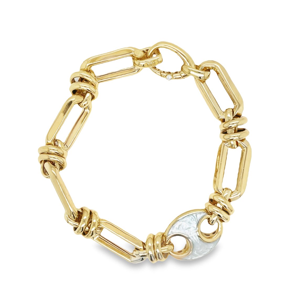 Jai's 14K Yellow Gold Mother-of-Pearl Charm Chain Bracelet