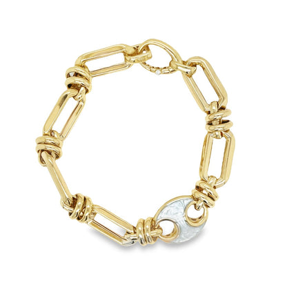 Jai's 14K Yellow Gold Mother-of-Pearl Charm Chain Bracelet