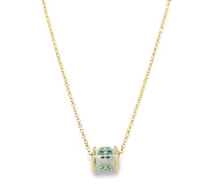 Jai's 14K Yellow Gold Turquoise Floral Necklace